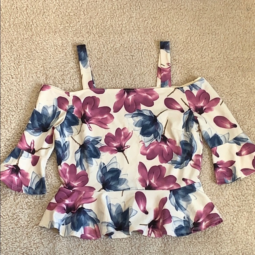 FTF Cold Shoulder Peplum Top